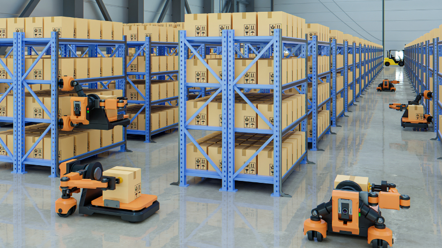 Automated Guided Vehicles (AGVs) in warehouse picking orders