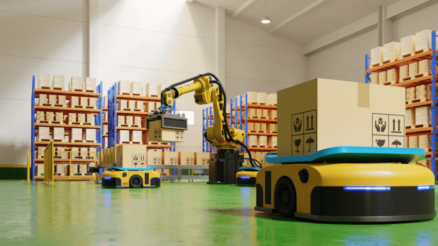 AMR and robotic warehouse system