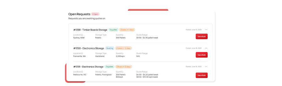 Storage request management